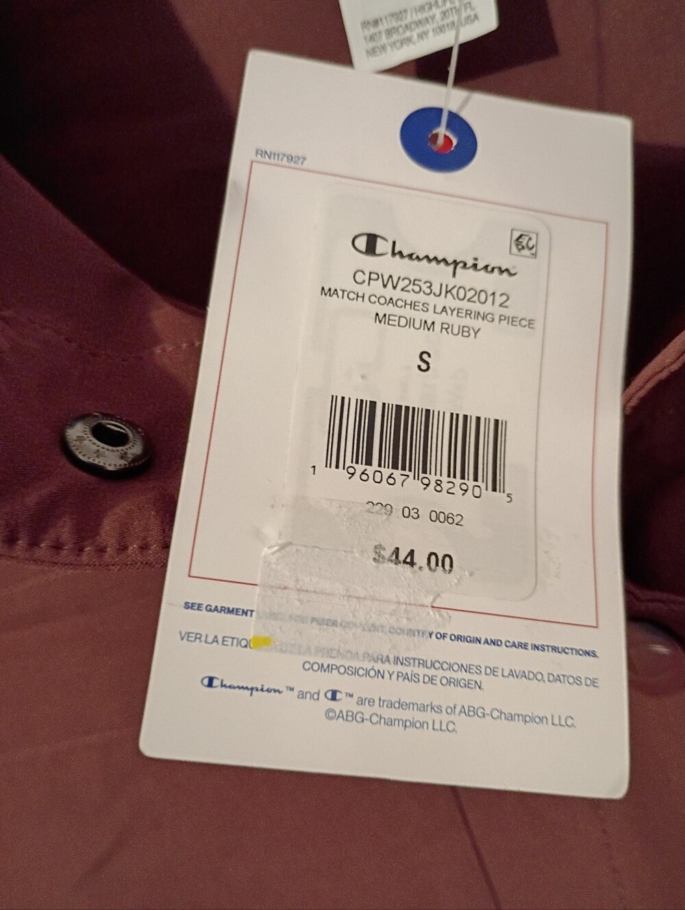 New! Champion Women's Snap Front Top Jacket Size Small - Picture 3 of 6